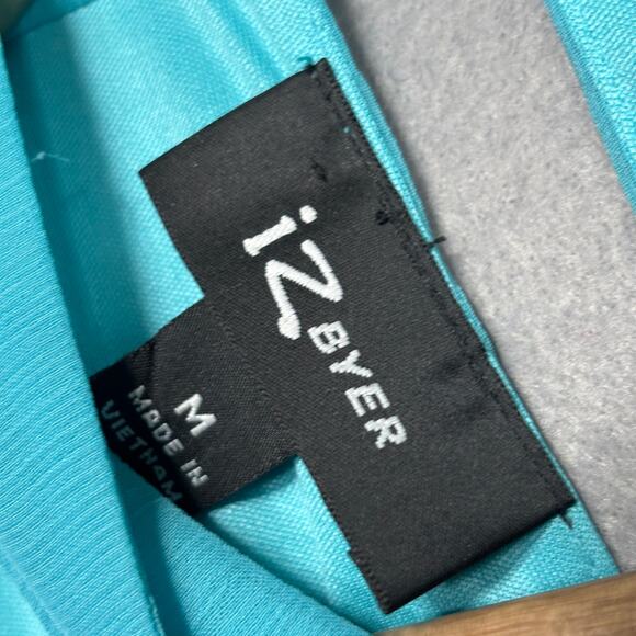 IZ Byer Sleeveless Blouse M Turquoise Black Ruffle Romantic Boho Soft Statement - Picture 3 of 12